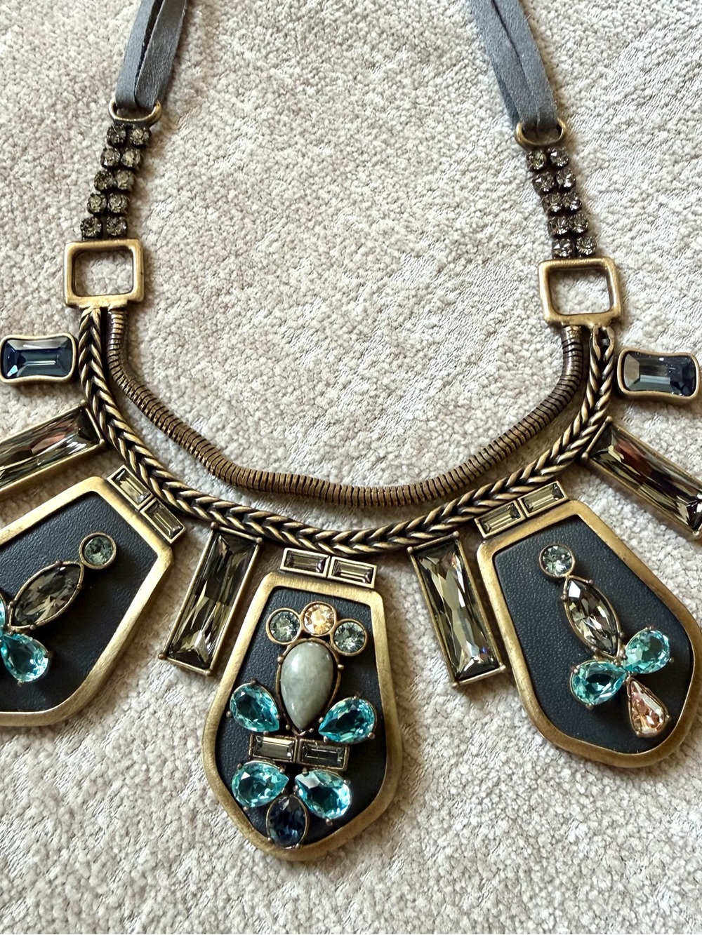 Silpada Blue Streak Crystal Bib Necklace - Picture 12 of 13